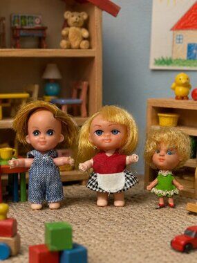 Vintage Liddle Kiddle Clone Dolls Set of 3